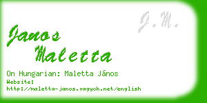 janos maletta business card
